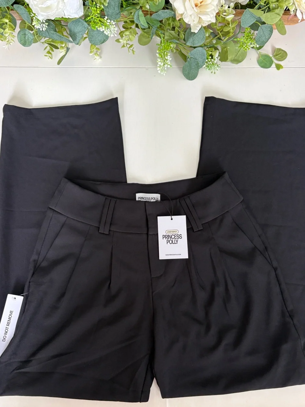 Princess Polly Two Lovers Low Rise Pants Black